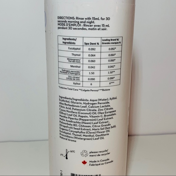 3/$20 NEW SD Spa Dent whitening mouthwash natural - Picture 2 of 4